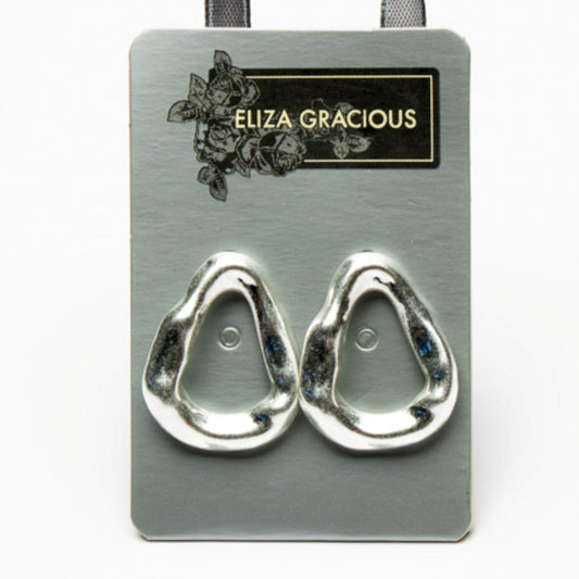 Eliza Gracious Silver Large Open Teardrop Earrings - EE0245