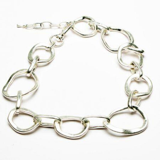 Eliza Gracious Silver Large Link Short Necklace - EN1035