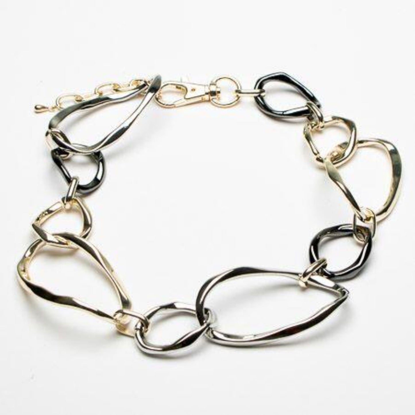 Eliza Gracious Mixed Colour Short Large Link Necklace - EN1046