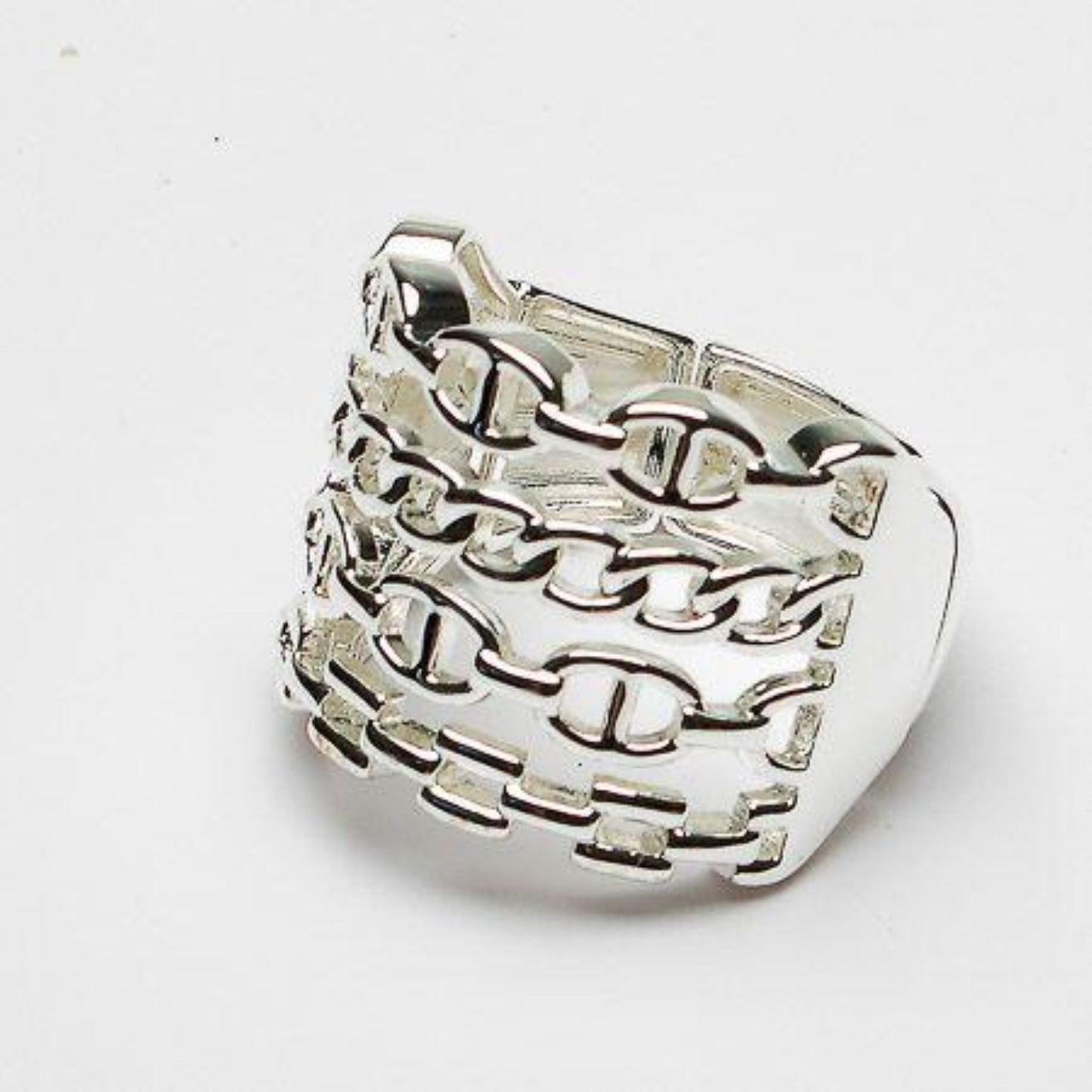 Eliza Gracious Silver Chain Link Design Ring - ER0192