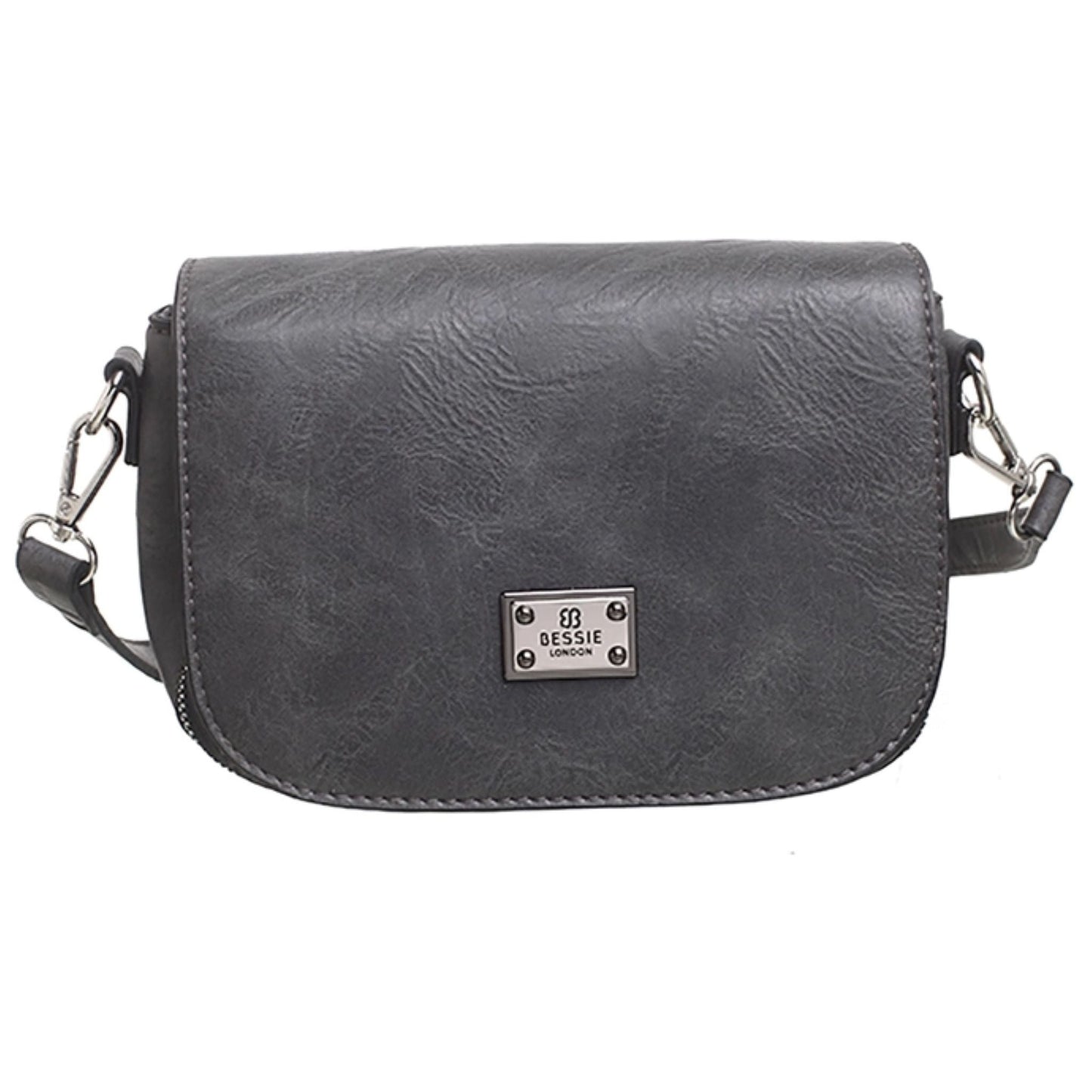 Bessie Crossbody Saddle Bag in Grey