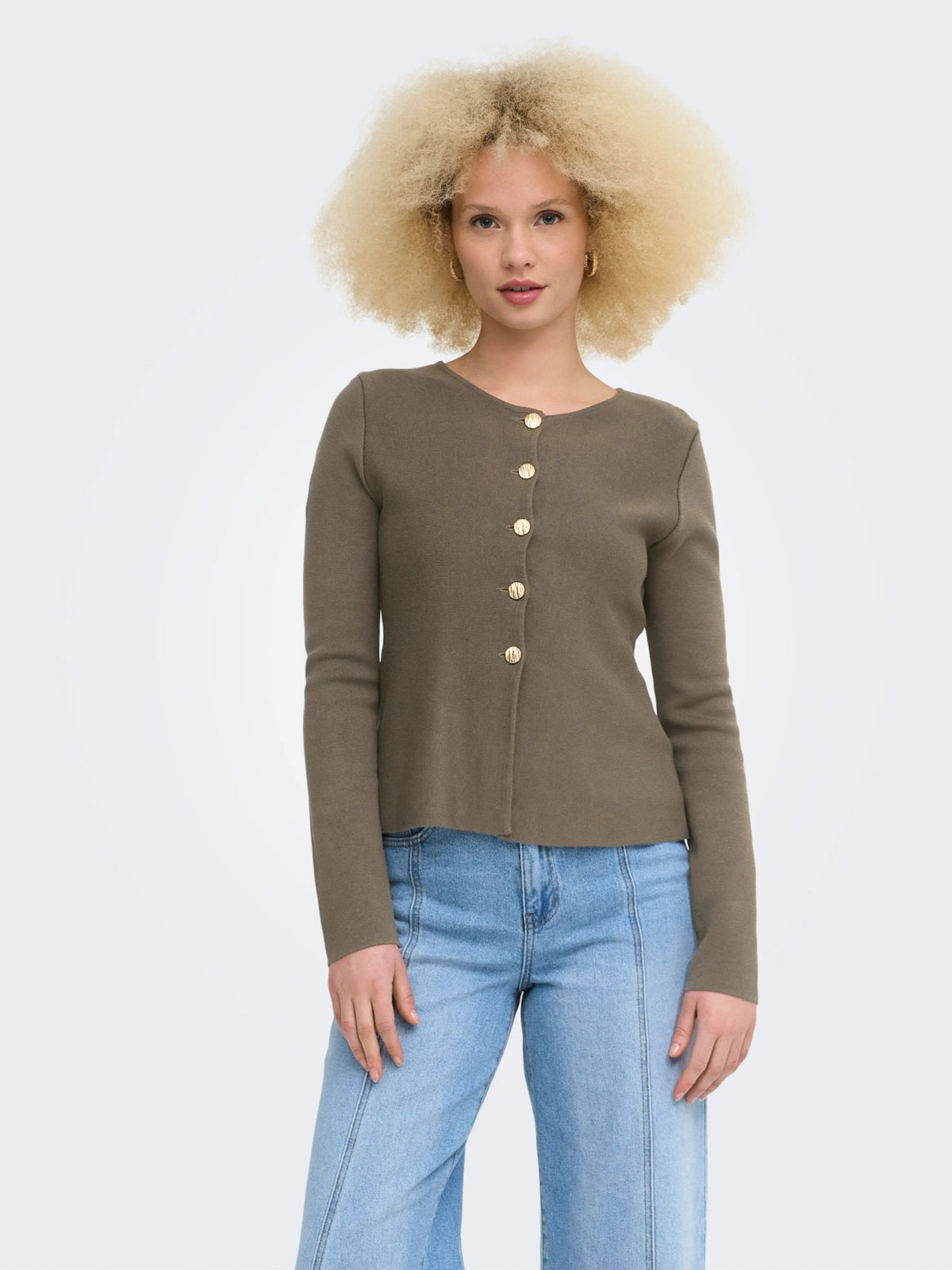 ONLY Gold Button Cardigan