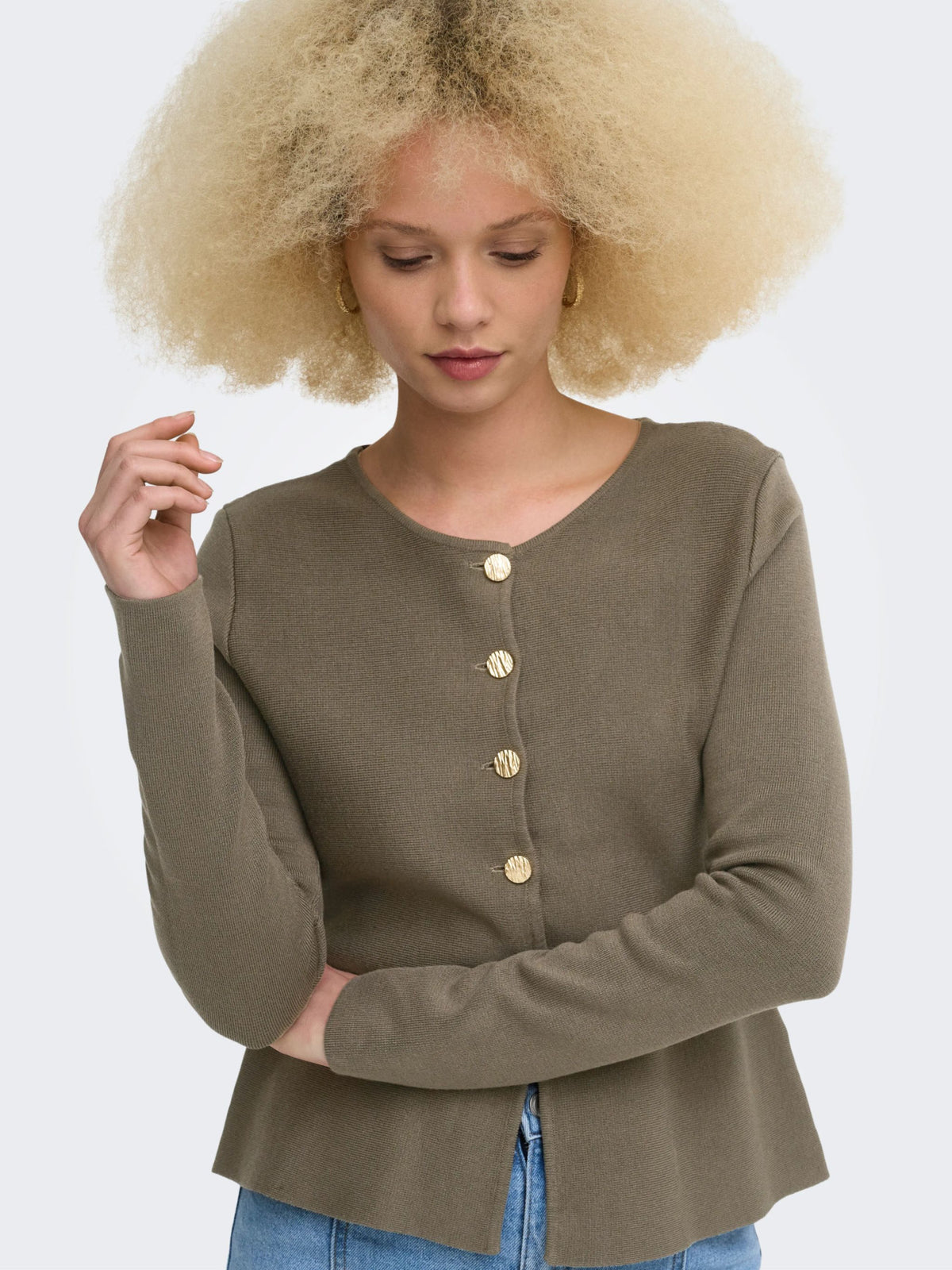 ONLY Gold Button Cardigan