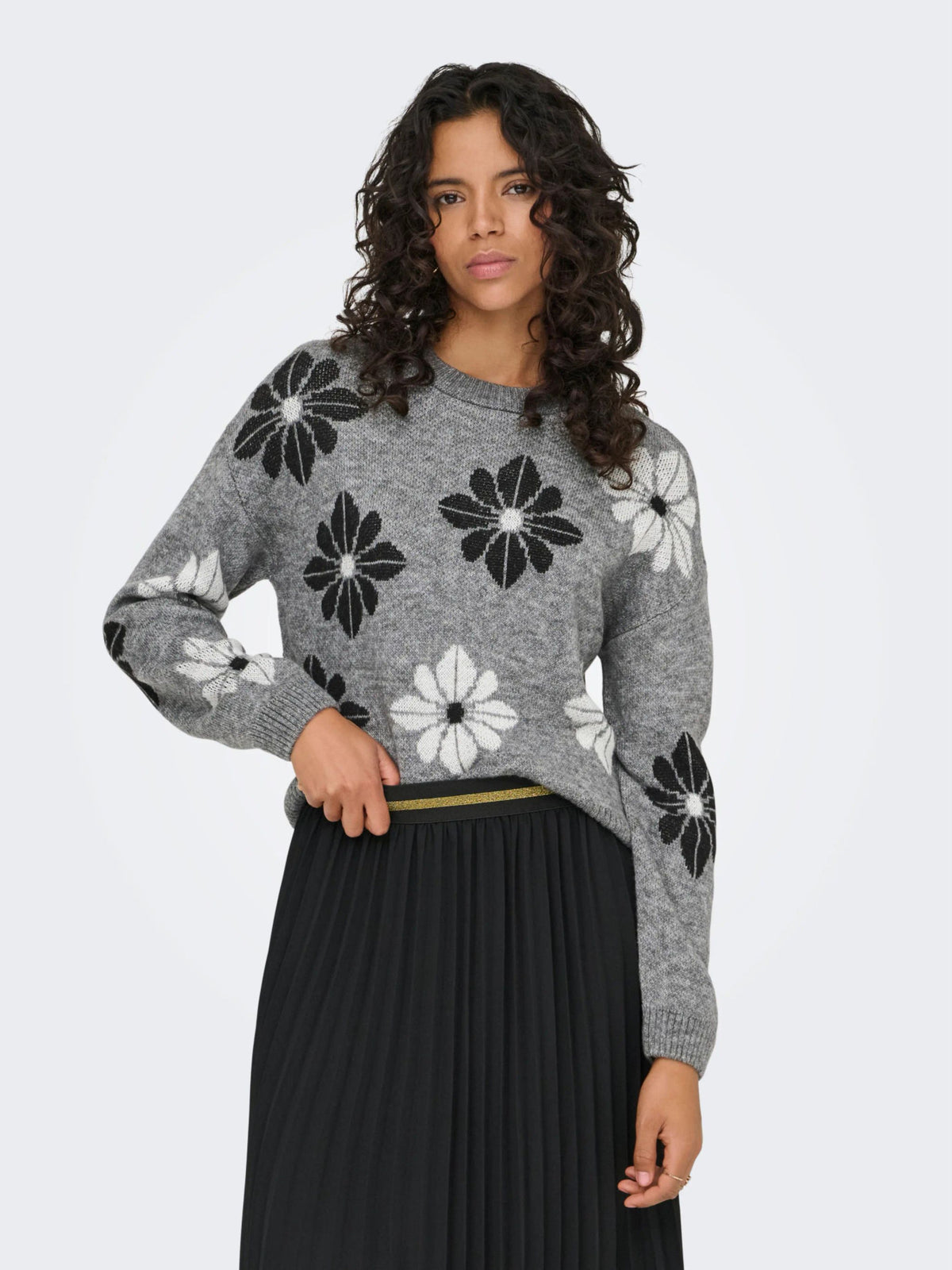ONLY Flower Print Knit Jumper