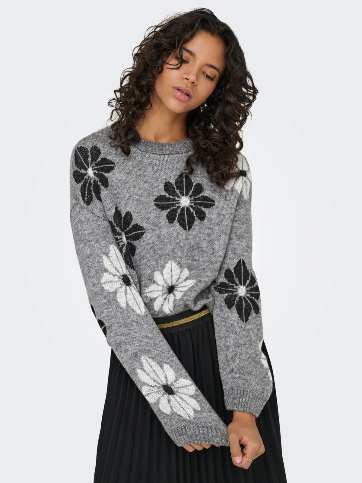 ONLY Flower Print Knit Jumper