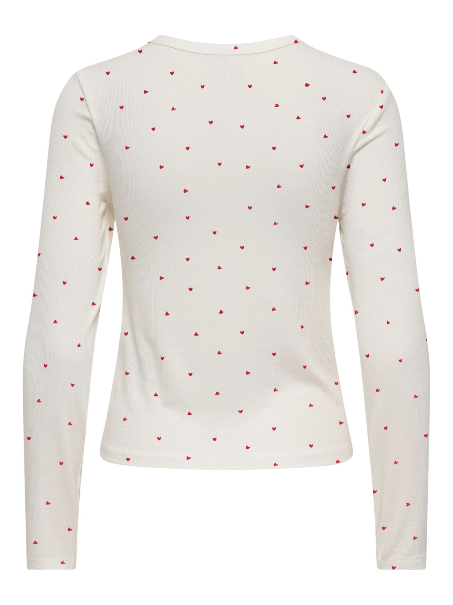 ONLY Heart Print Long Sleeve Button Through Top