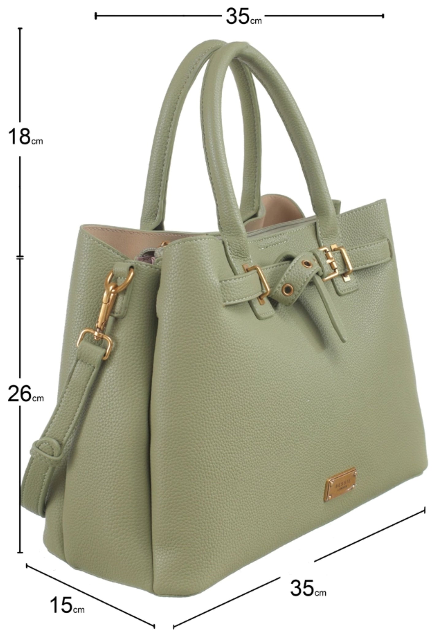 Bessie Belted Tote Bag in Green
