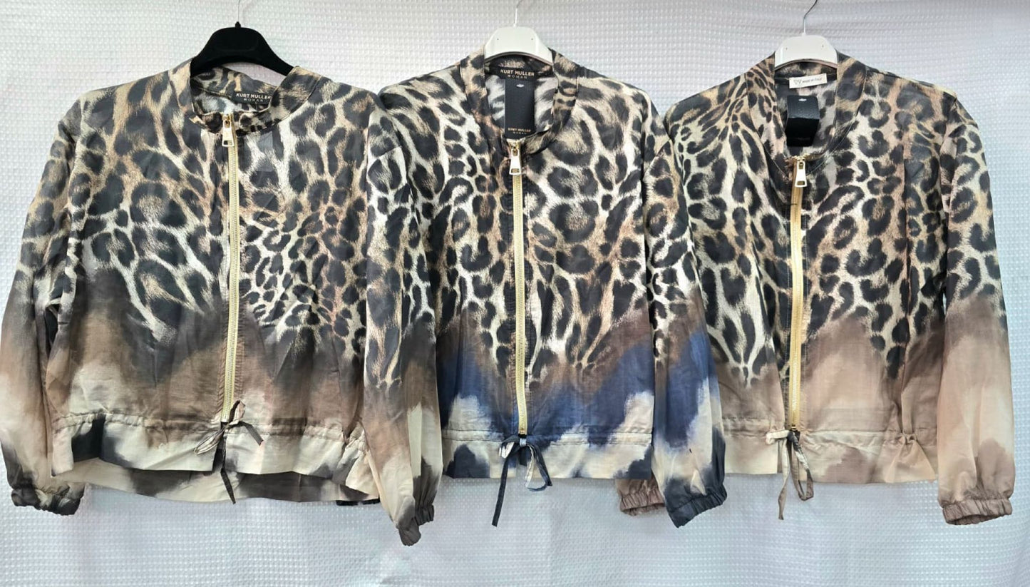 Leopard Print Lightweight Bomber Jacket