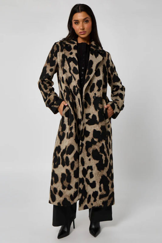 Longline Leopard Formal Coat