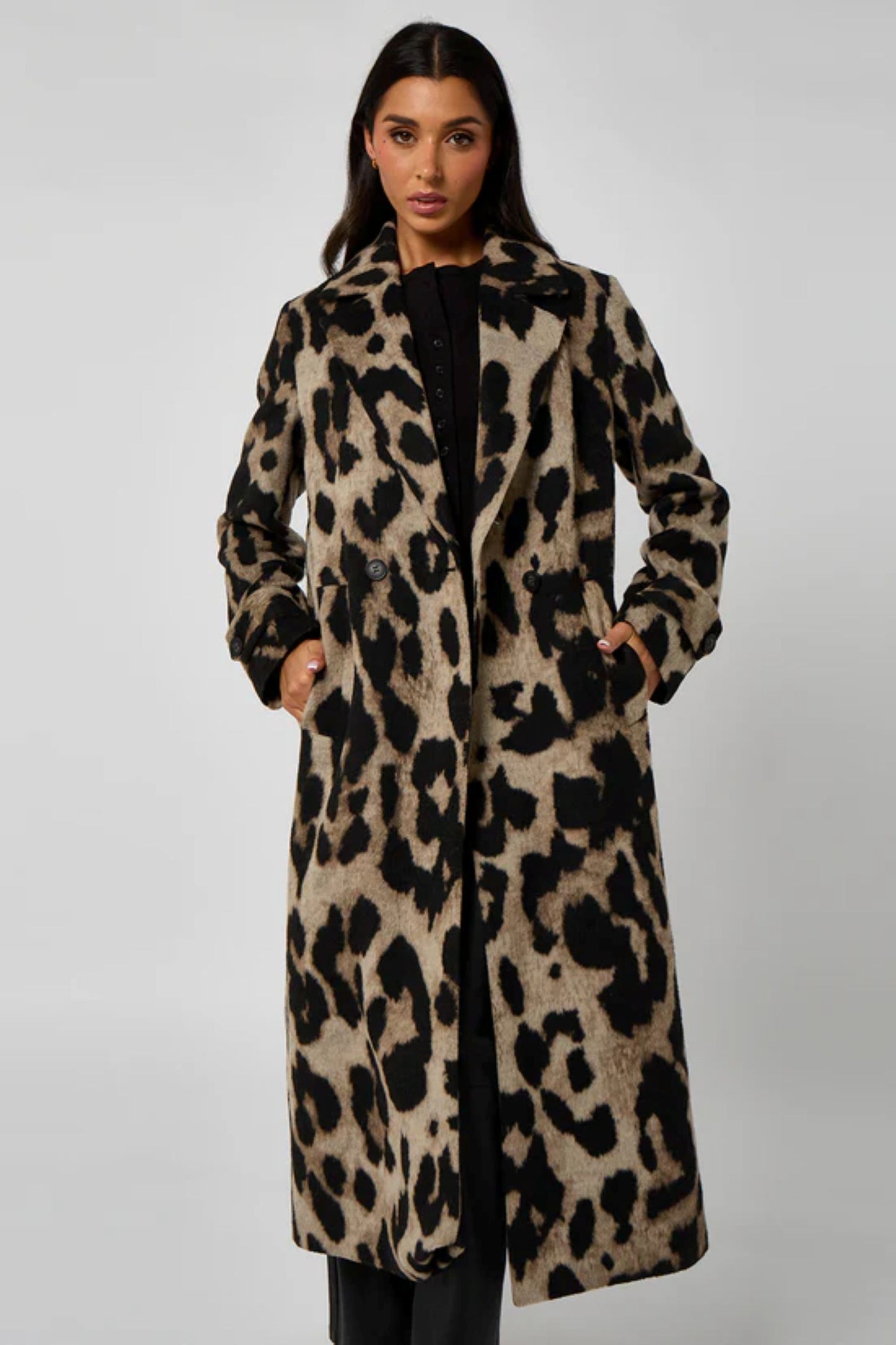Longline Leopard Formal Coat