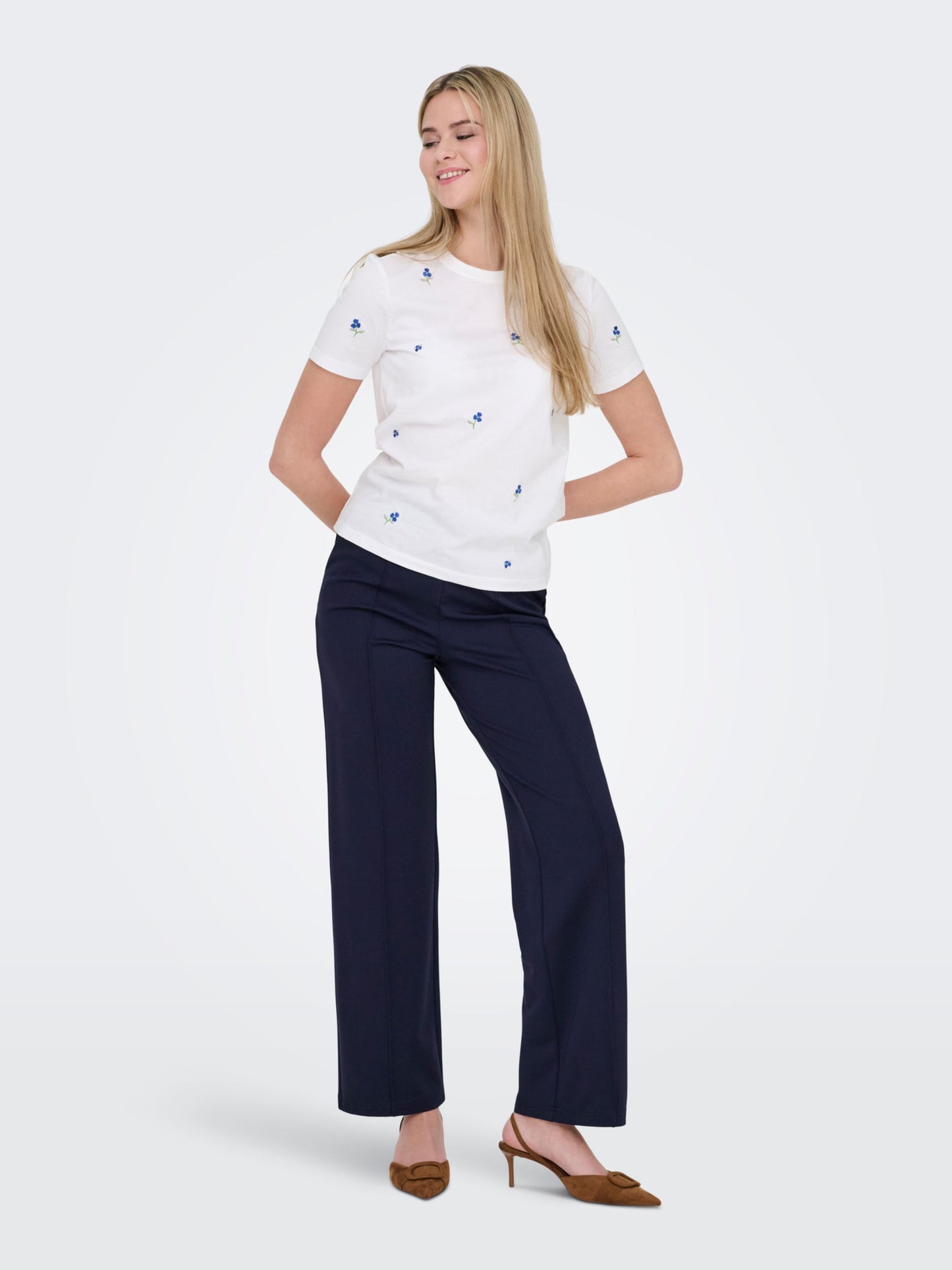ONLY Wide Leg Trousers in Navy