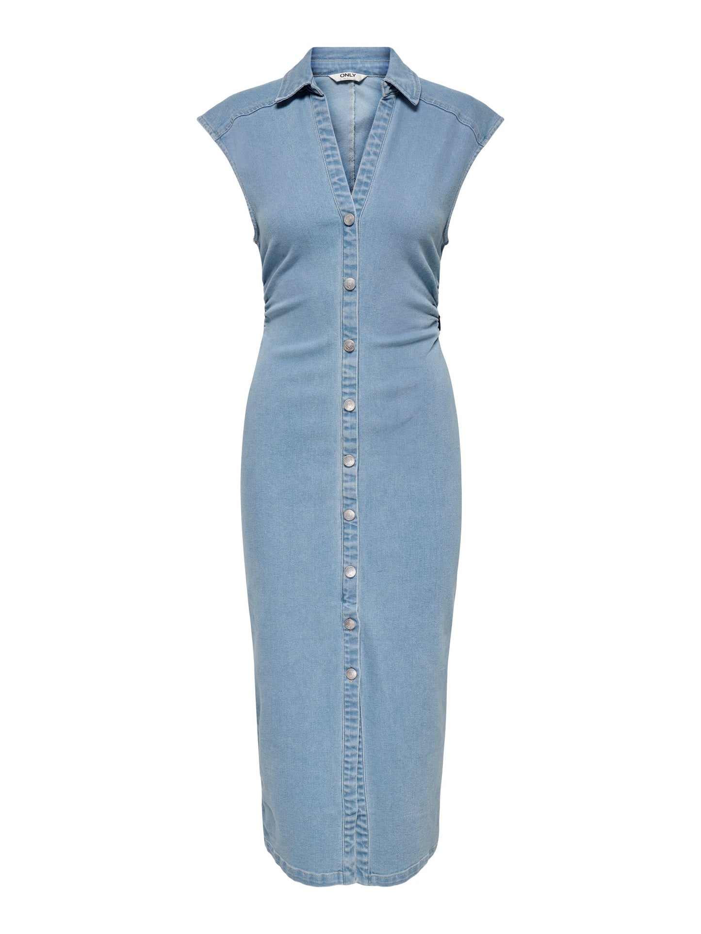 ONLY Cap Sleeve Denim Midi Dress