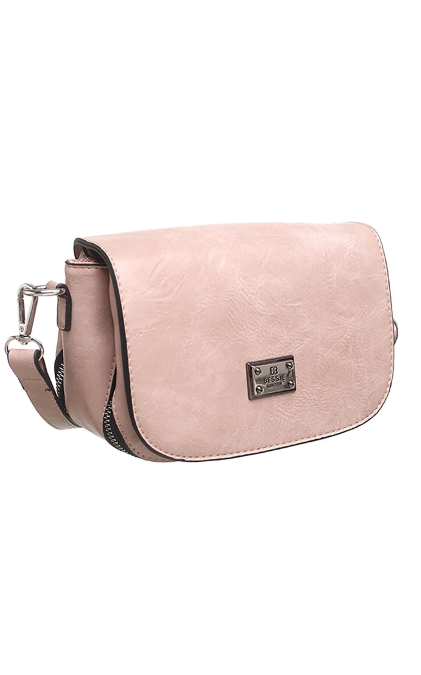 Bessie Crossbody Saddle Bag in Pink
