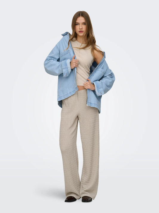 ONLY Relaxed Crepe Style Trousers in Beige