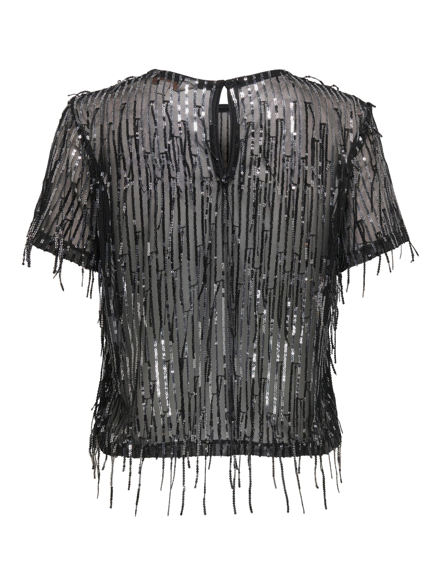ONLY Black Sequin Mesh Top
