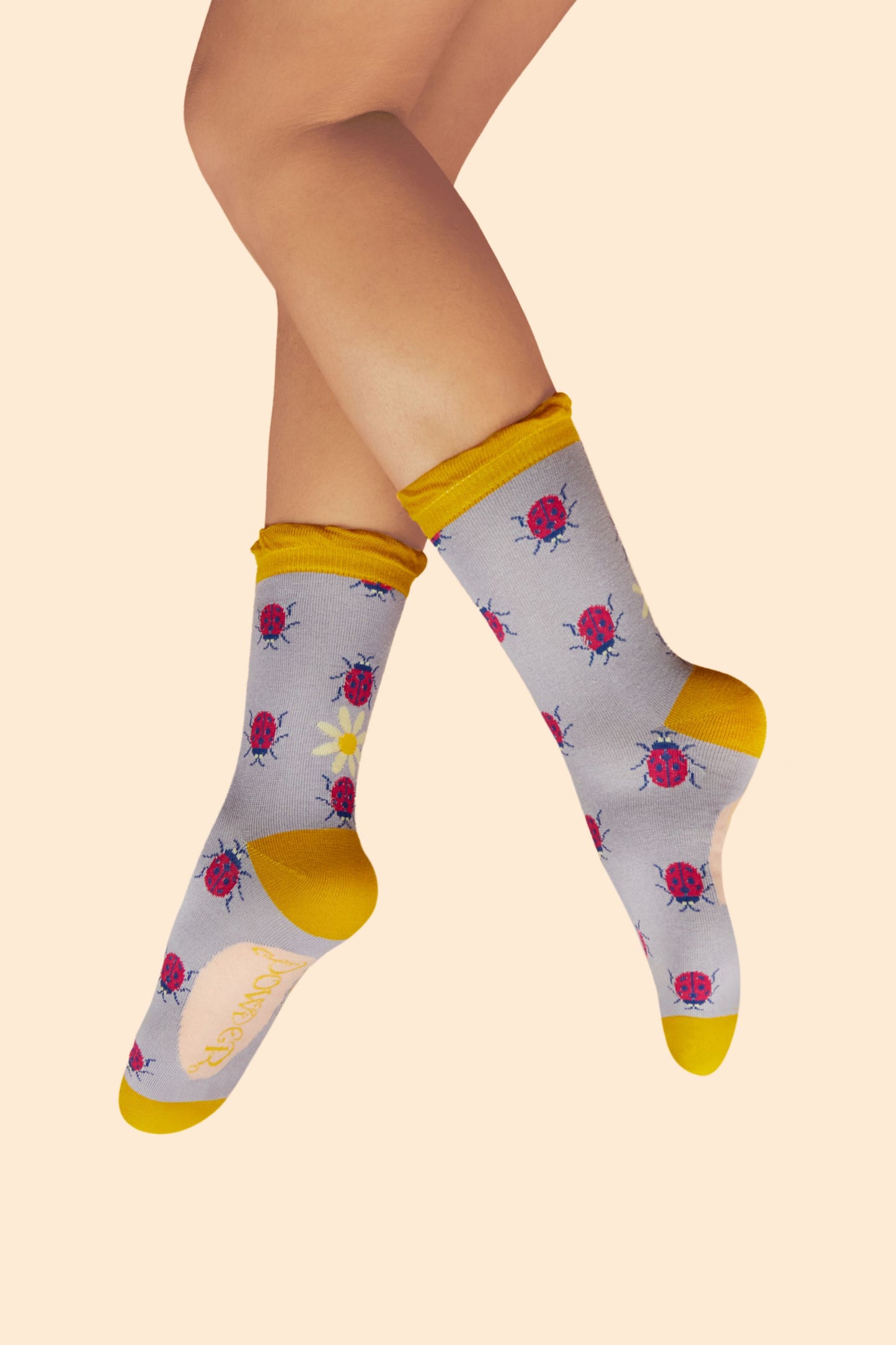 Powder Lovely Ladybirds Ankle Socks in Lilac- SOC728