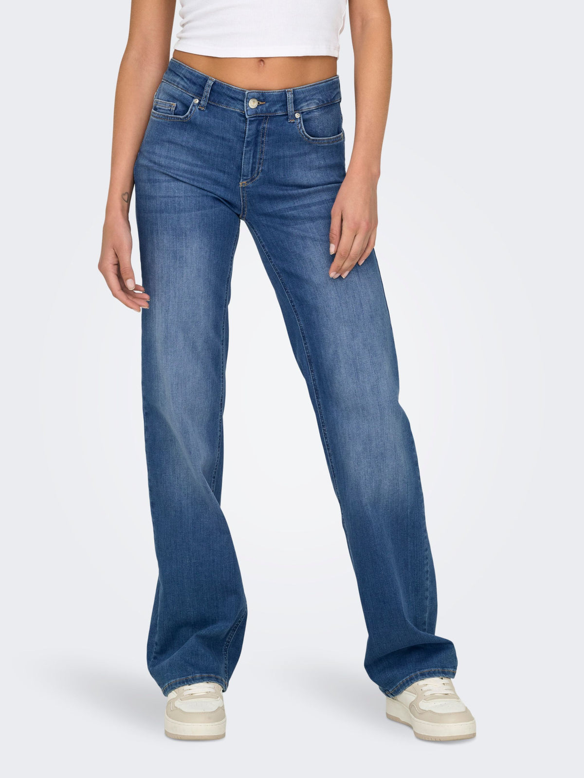 ONLY Blush Straight Leg Jeans in Medium Blue Denim