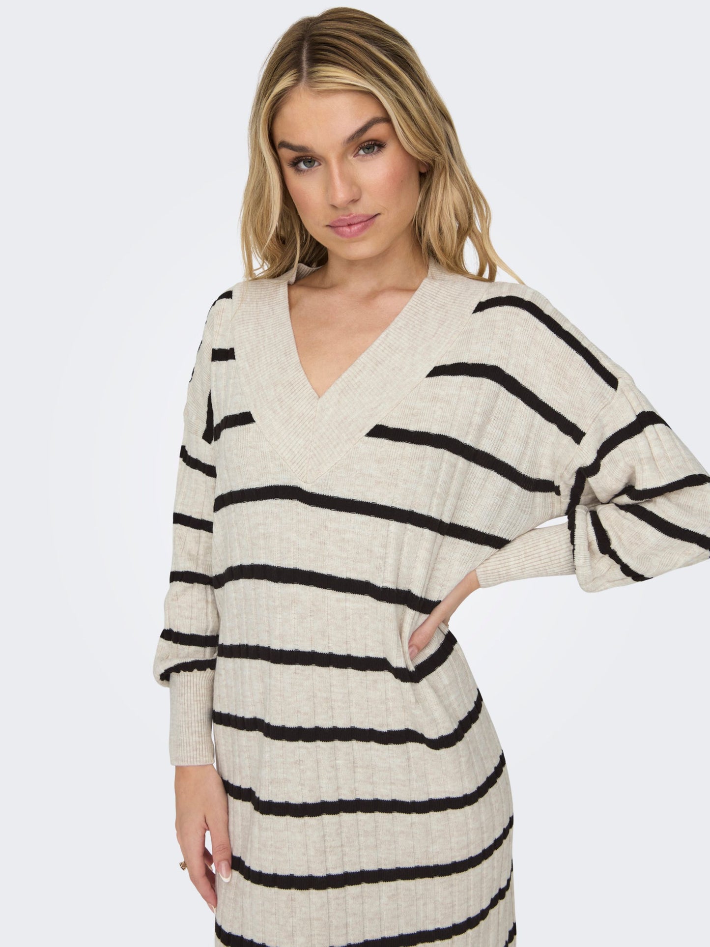 ONLY Knitted Striped Midi Dress