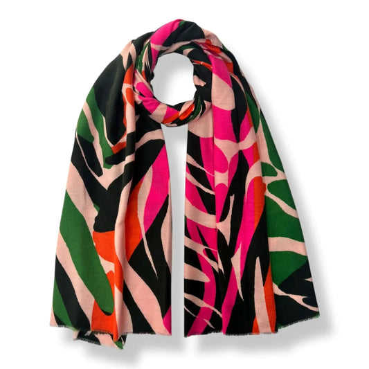 Tropical Fusion Abstract Print Scarf