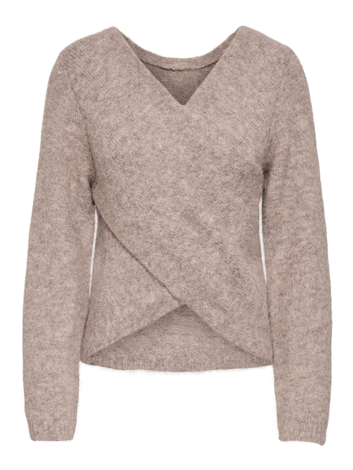 ONLY V Neck Reversible Knit in Beige