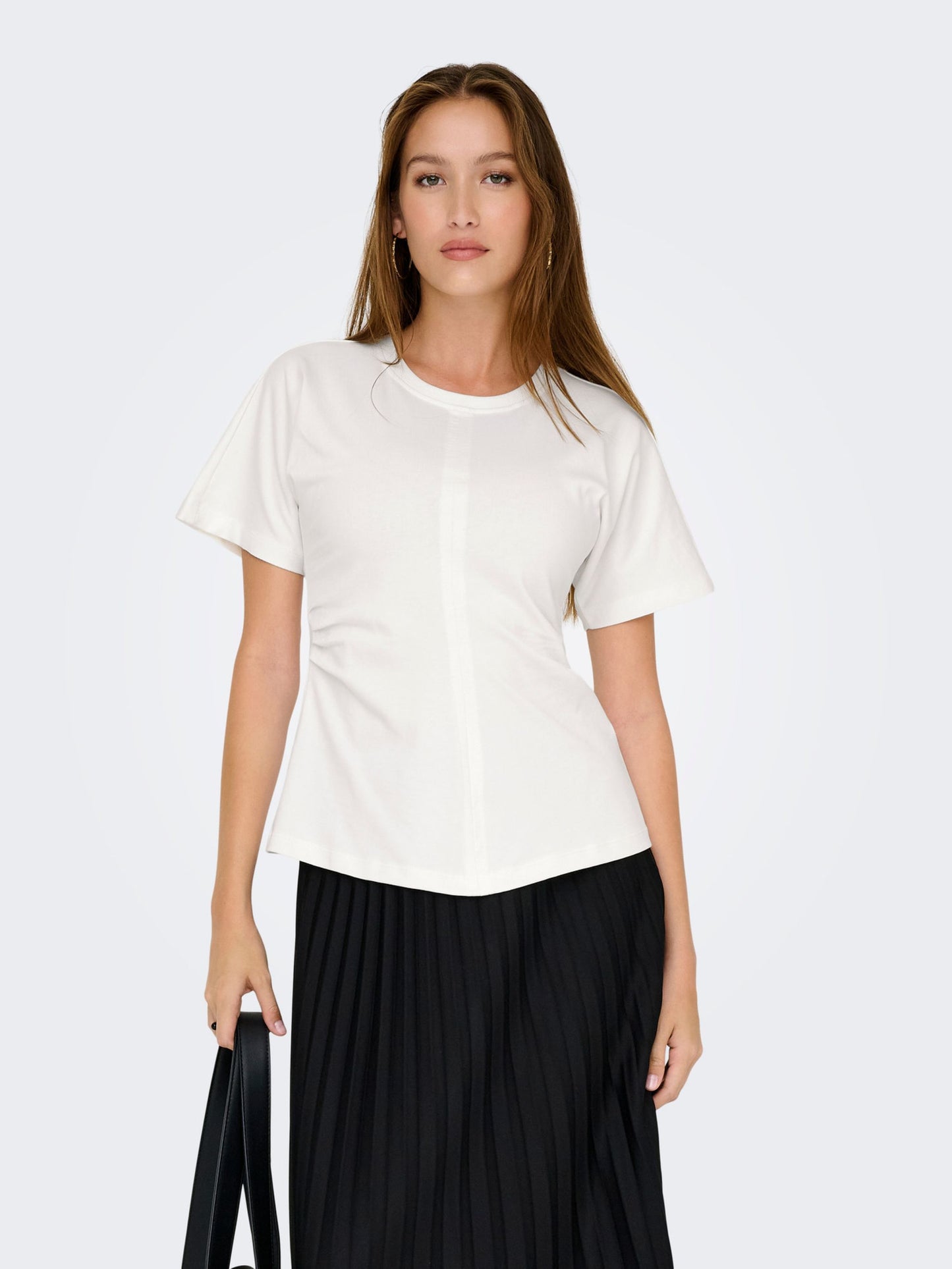 ONLY White Ruched T-Shirt Top