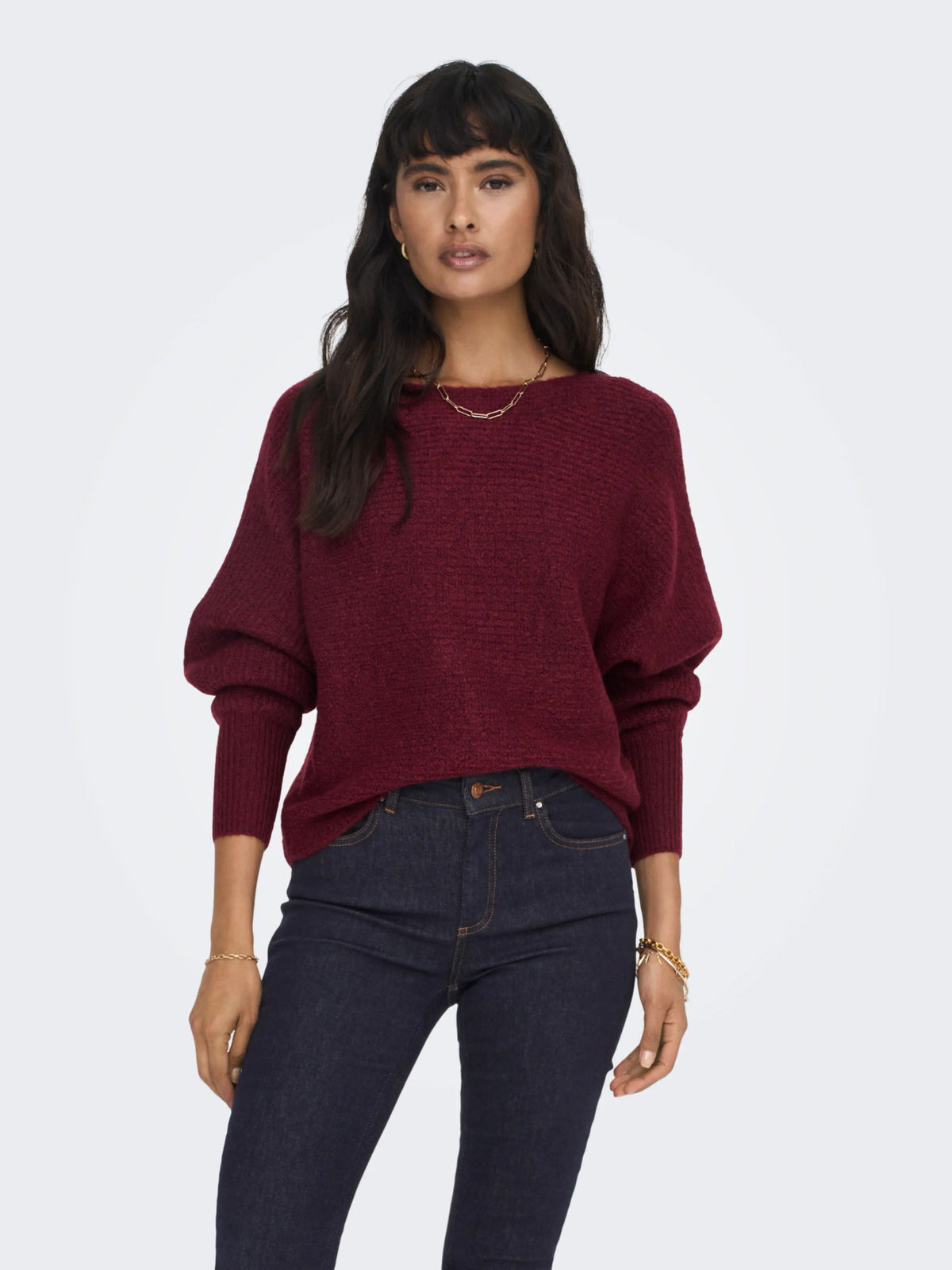ONLY Wine Knit Jumper