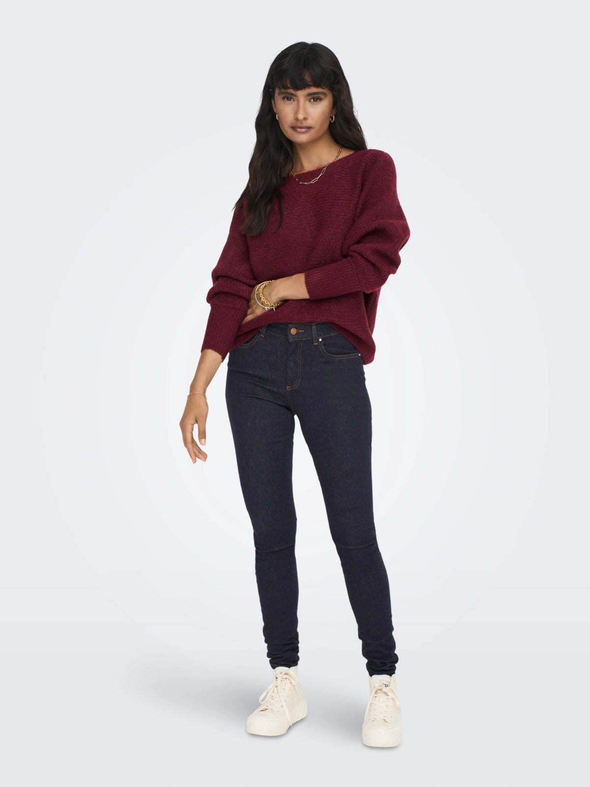ONLY Wine Knit Jumper