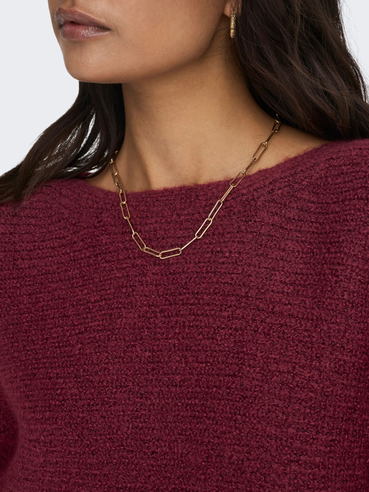 ONLY Wine Knit Jumper