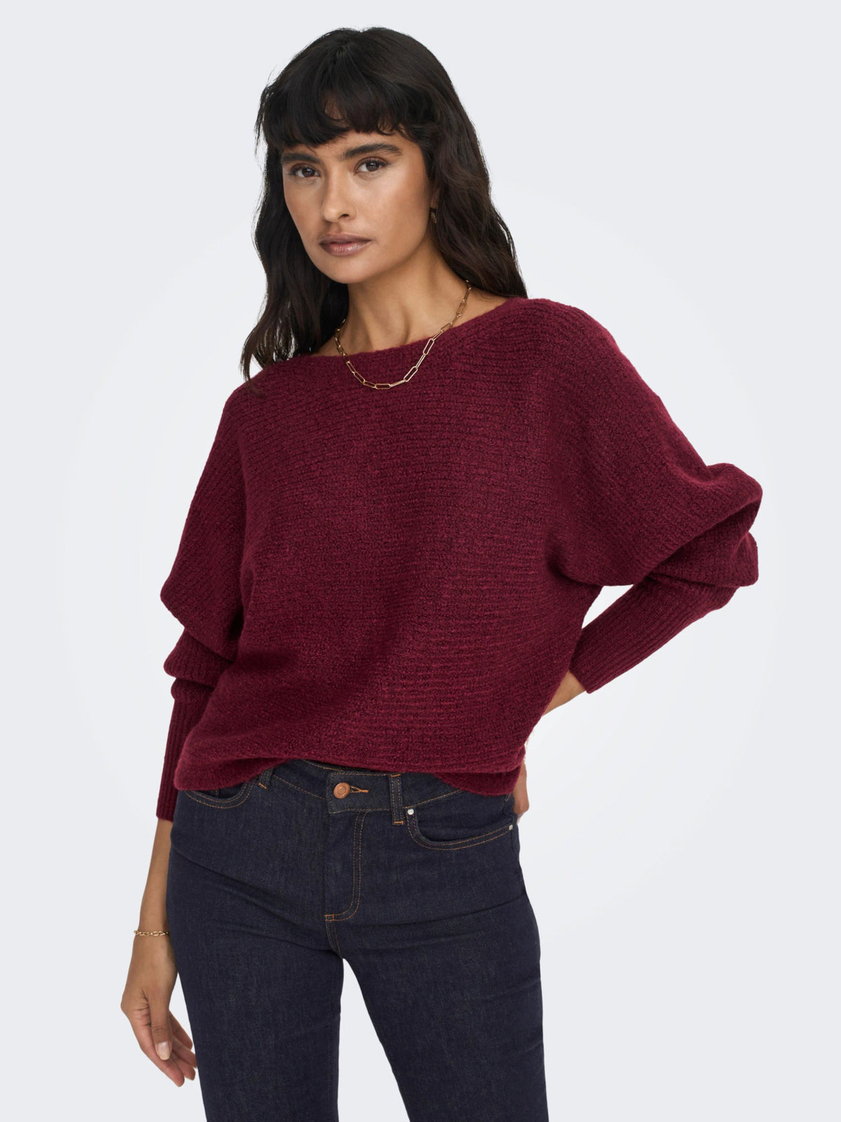 ONLY Wine Knit Jumper