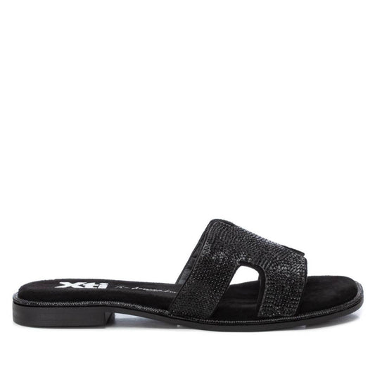 XTI Black Flat Sandal - 142857