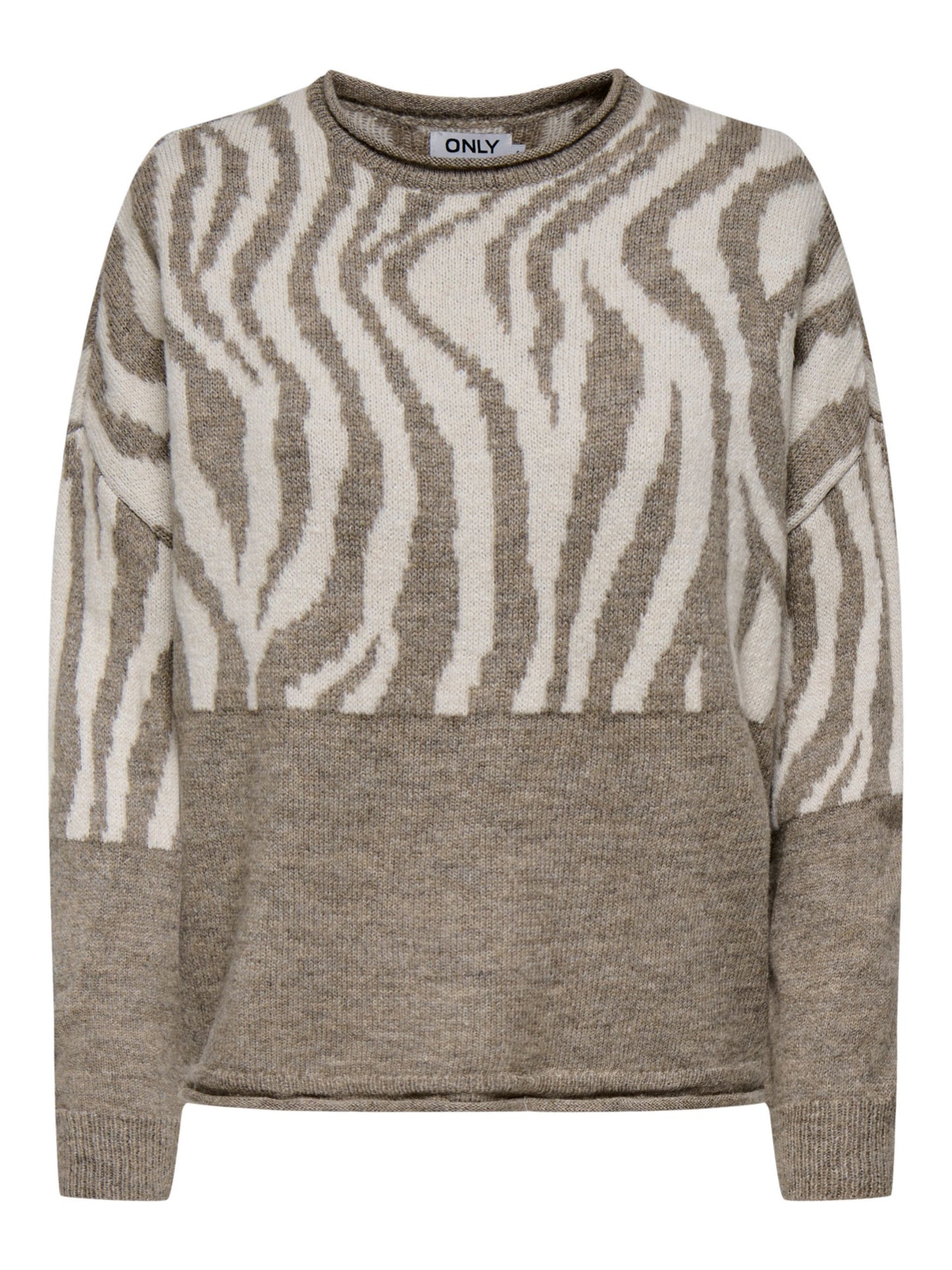 ONLY Animal Print Jumper in Beige