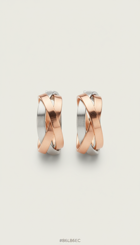 Mixed Metal Hoop Earrings
