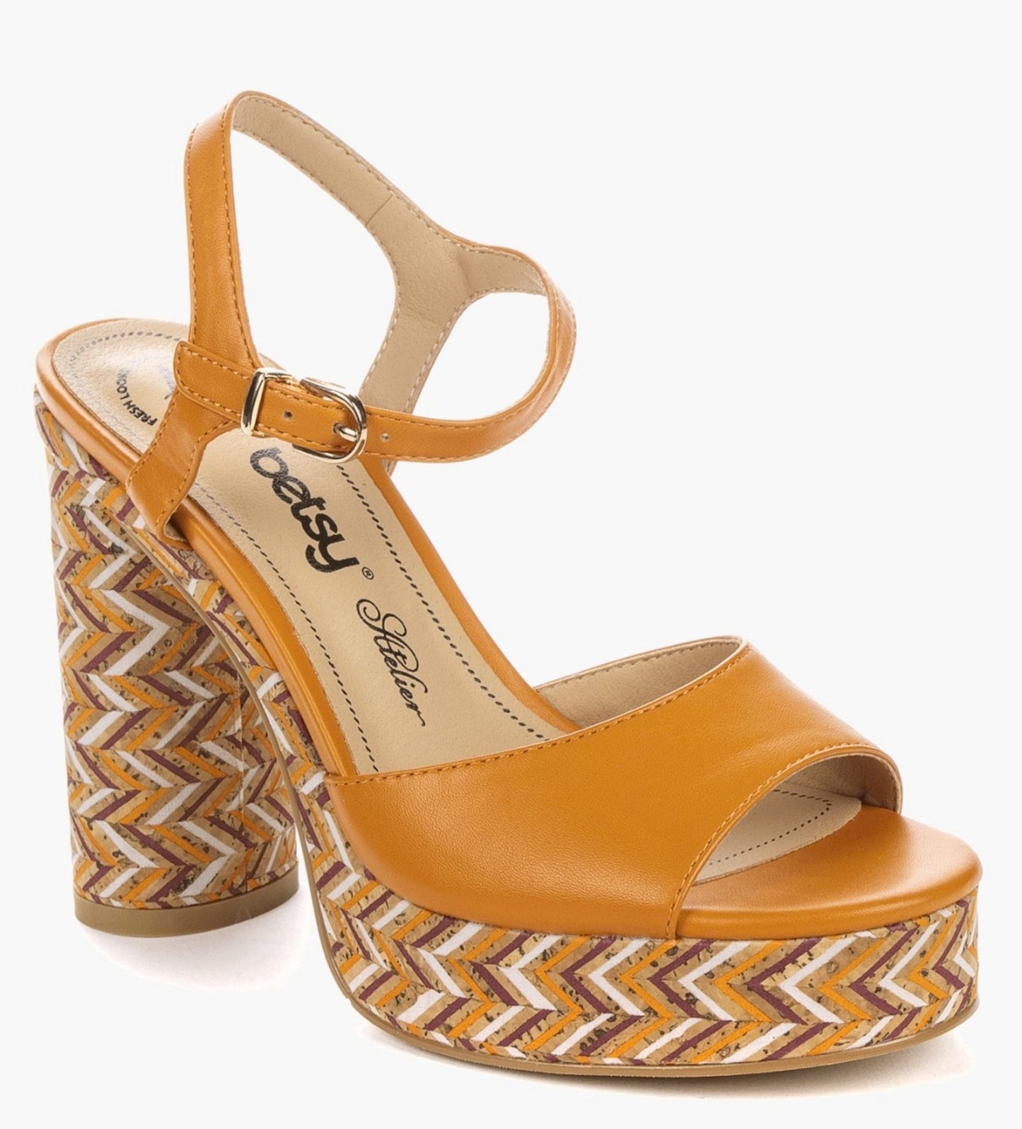 Betsy Orange Heeled Sandal - 937001/06-05E