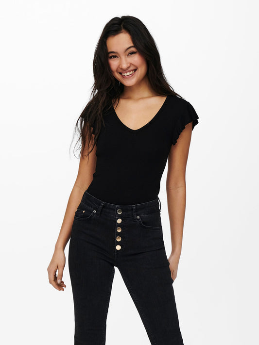 ONLY Black Cap Sleeve Top