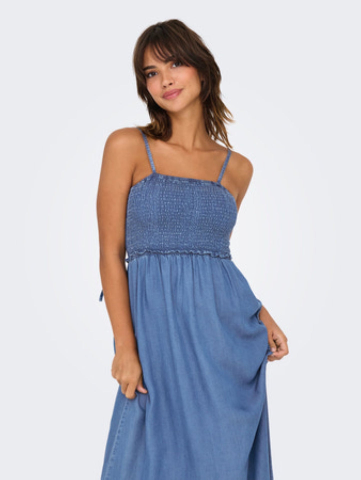 ONLY Denim Look Smock Maxi Dress