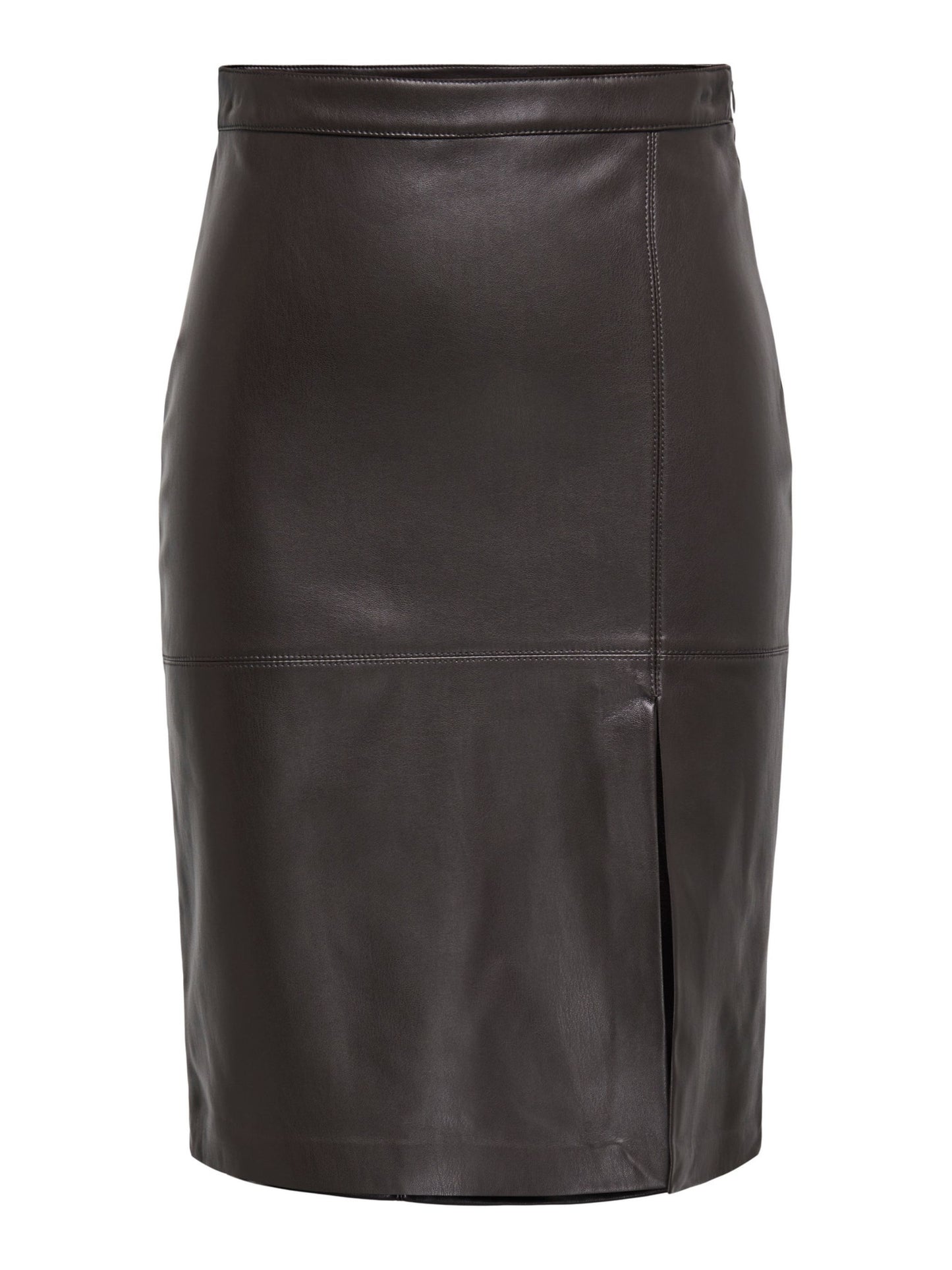 ONLY Chocolate Faux Leather Pencil Skirt