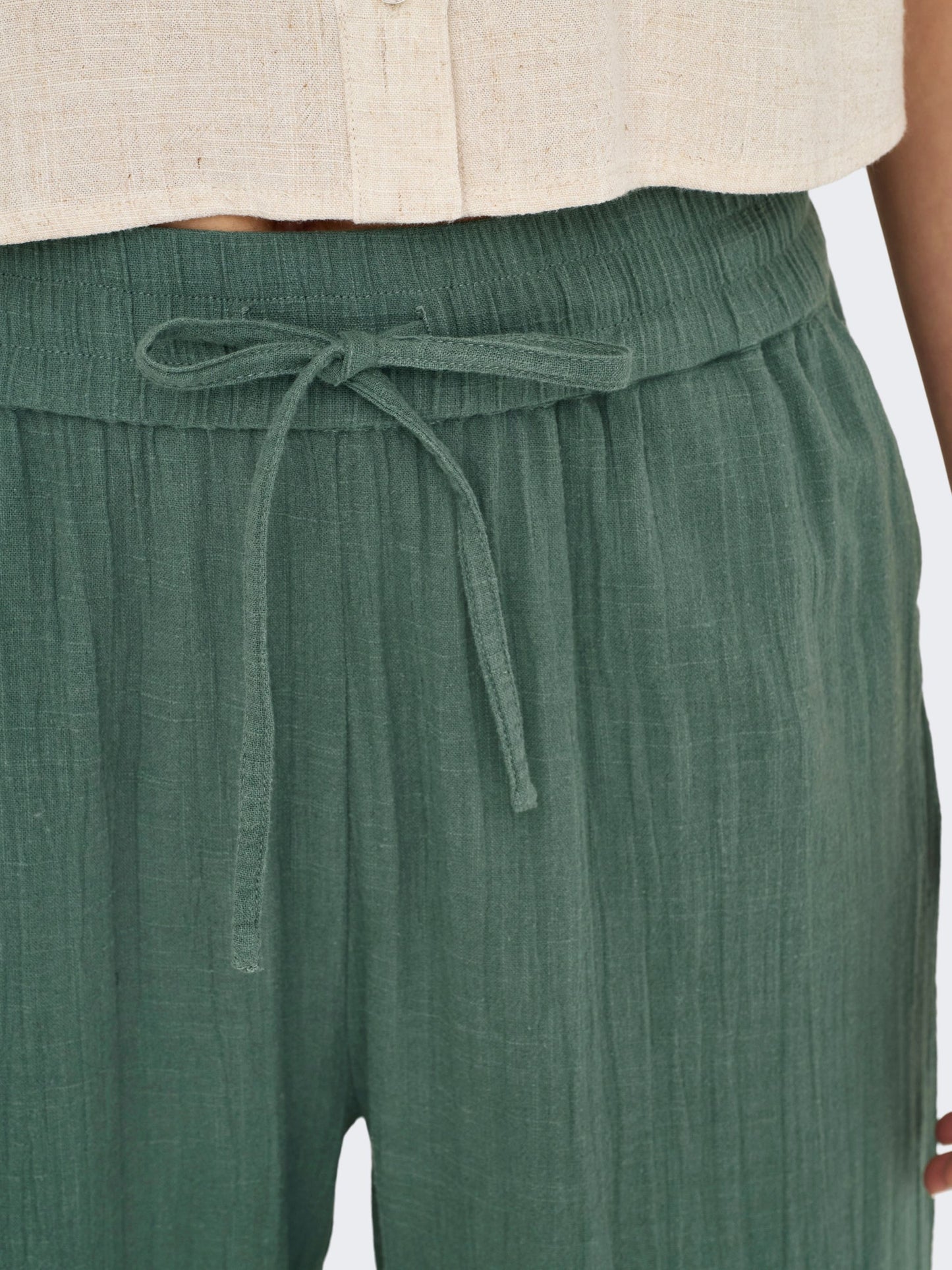 ONLY Drawstring Waist Trousers in Green