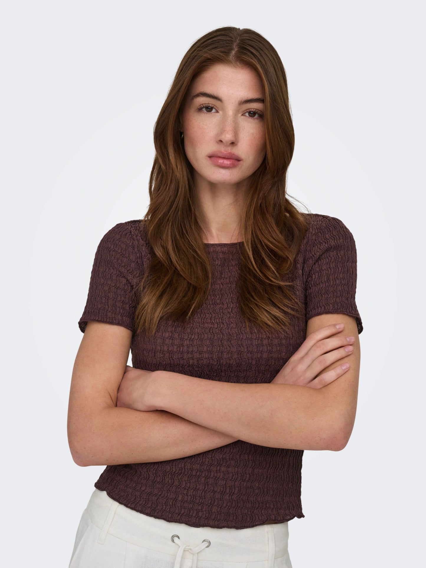 ONLY Crepe Style Top in Chocolate