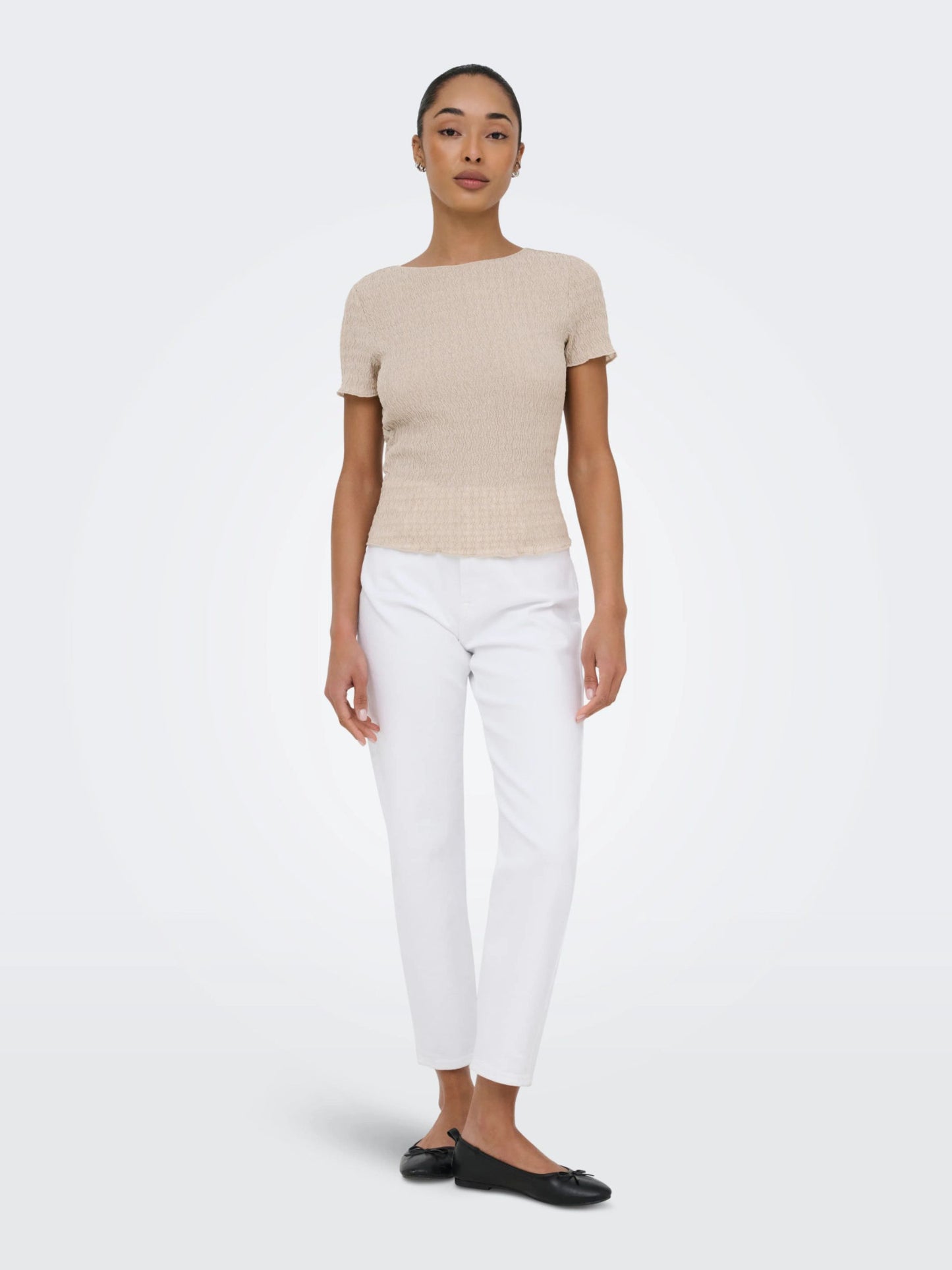 ONLY Crepe Style Top in Beige
