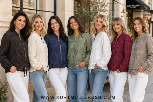 Crochet Zip Bomber Lightweight Jacket