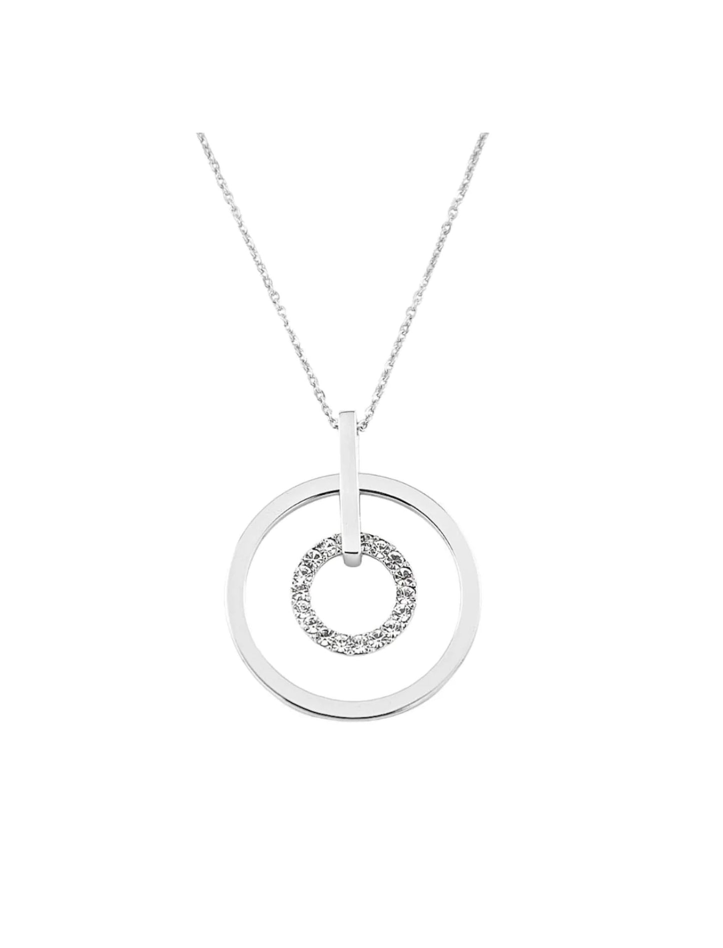 Crystal Double Circle Drop Necklace VIP 42