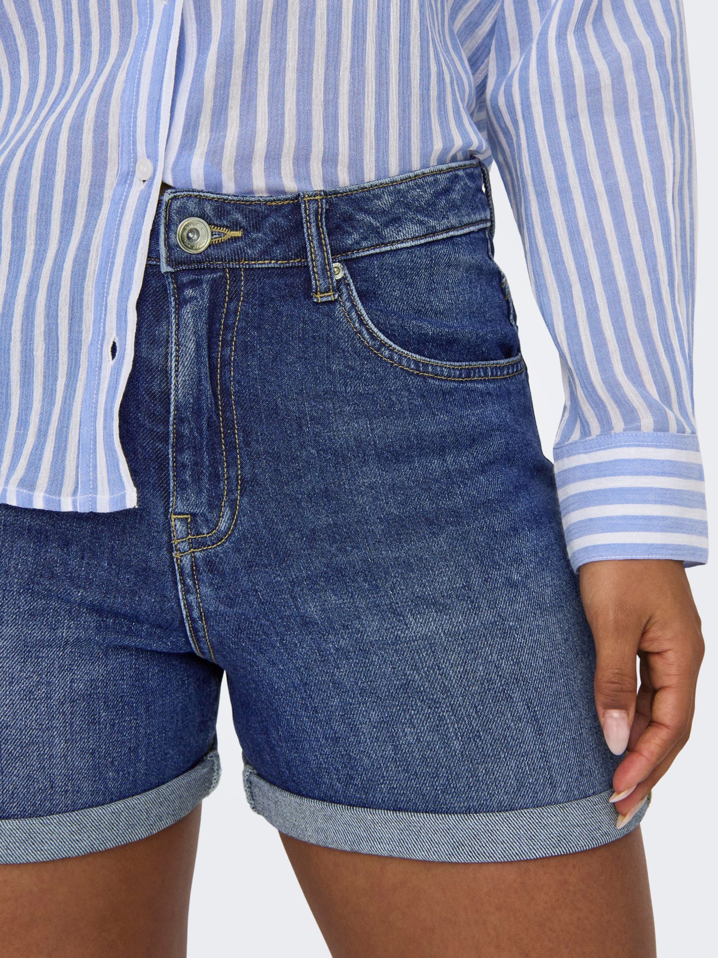 ONLY Stretch Denim Shorts in Medium Blue