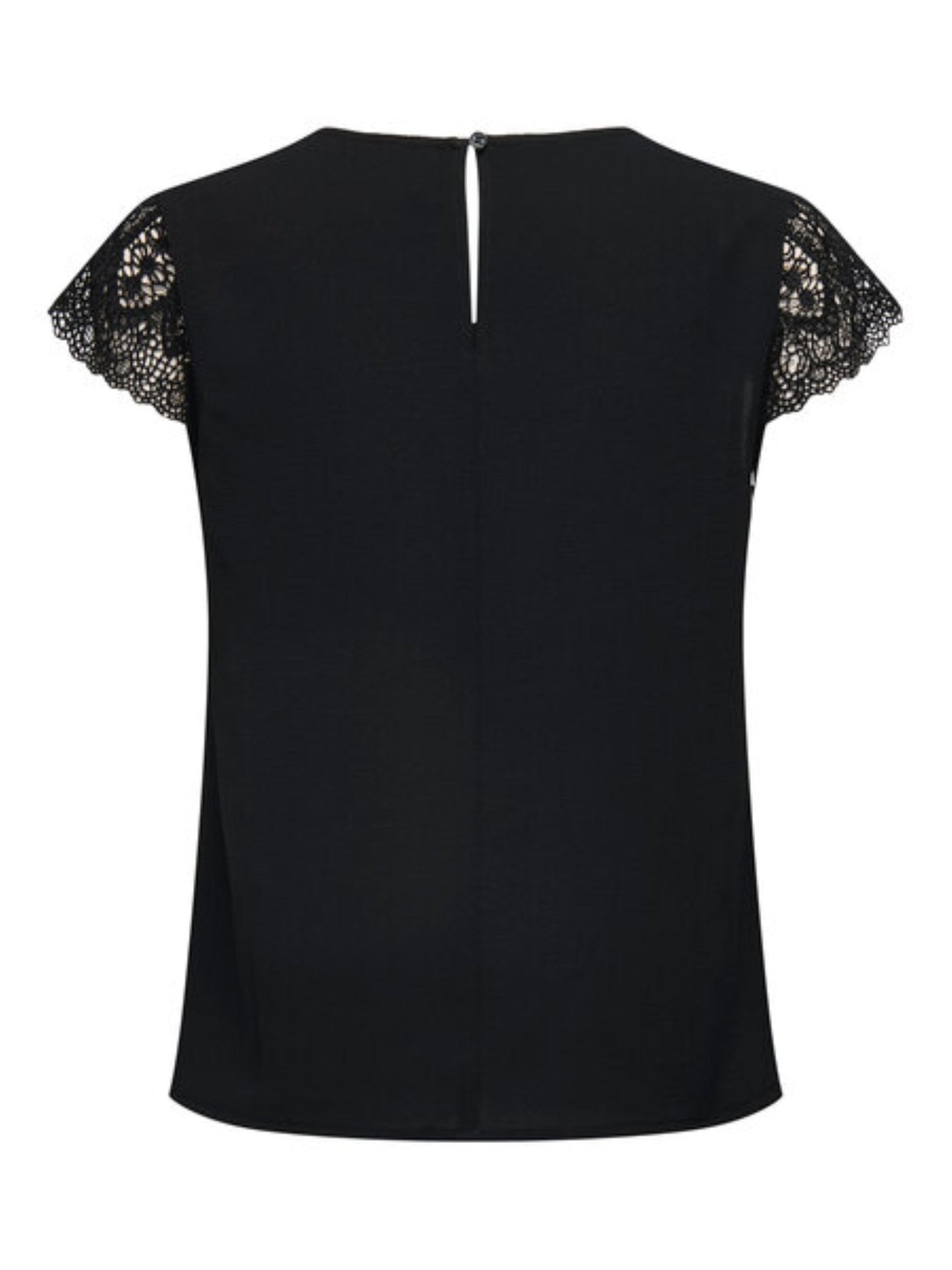 ONLY Elva Lace Sleeve Black Top