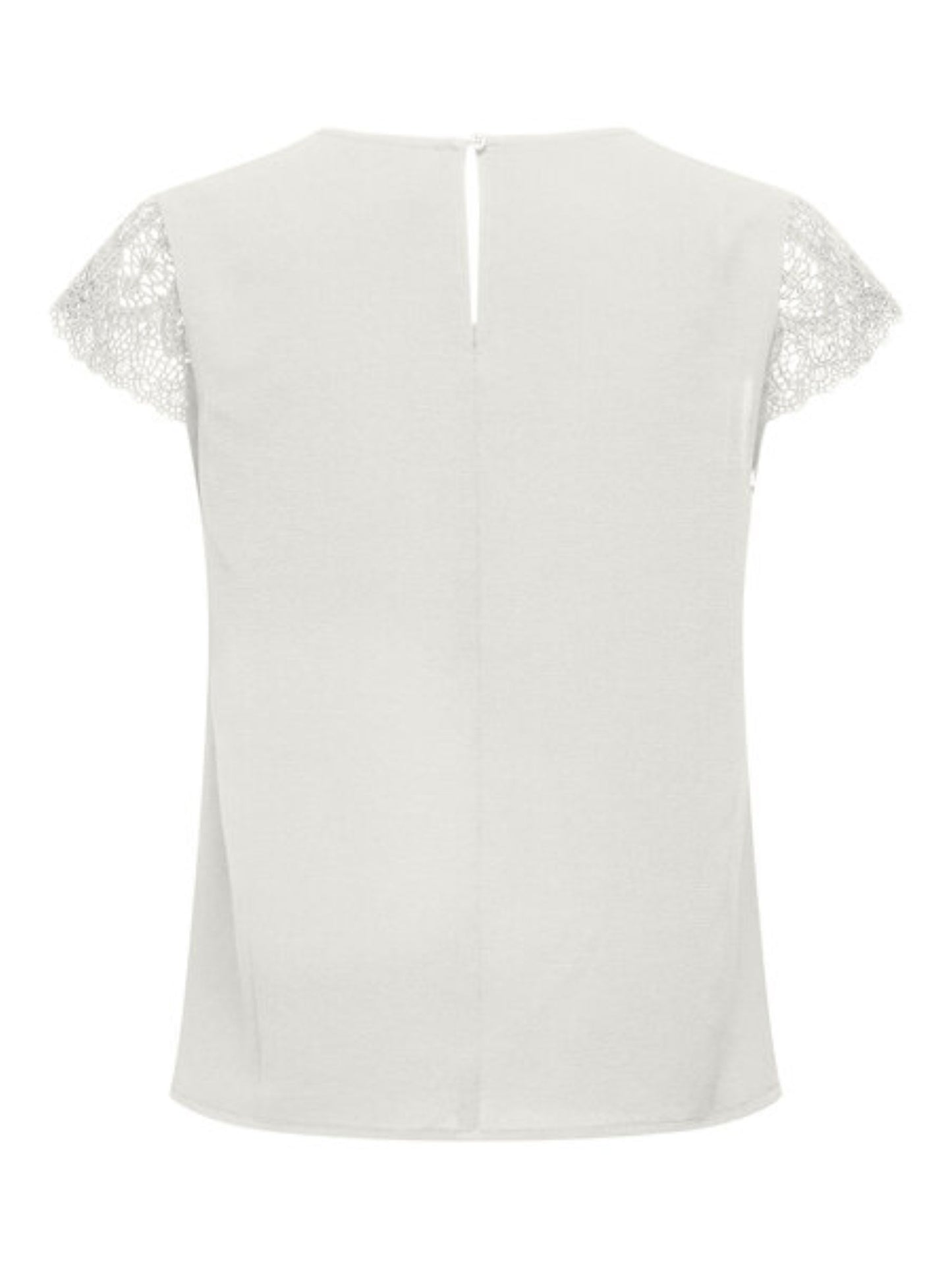 ONLY Elva Lace Sleeve White Top