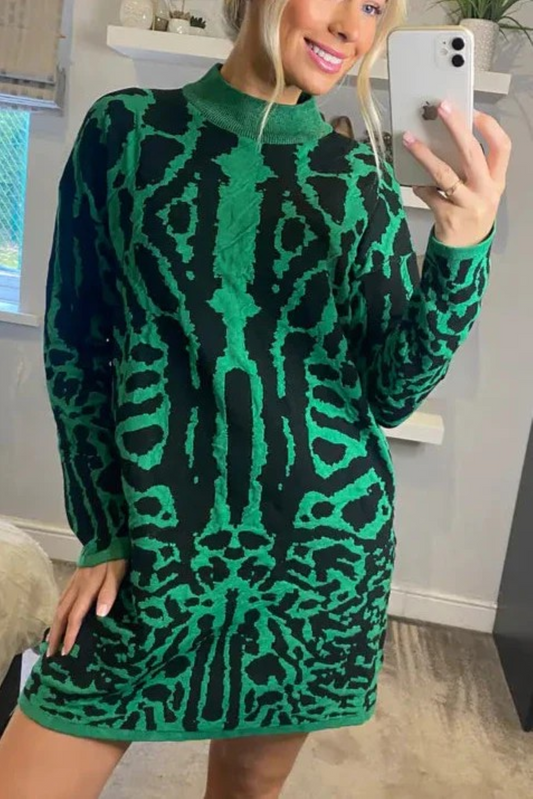 Green/Black Jumper Dress