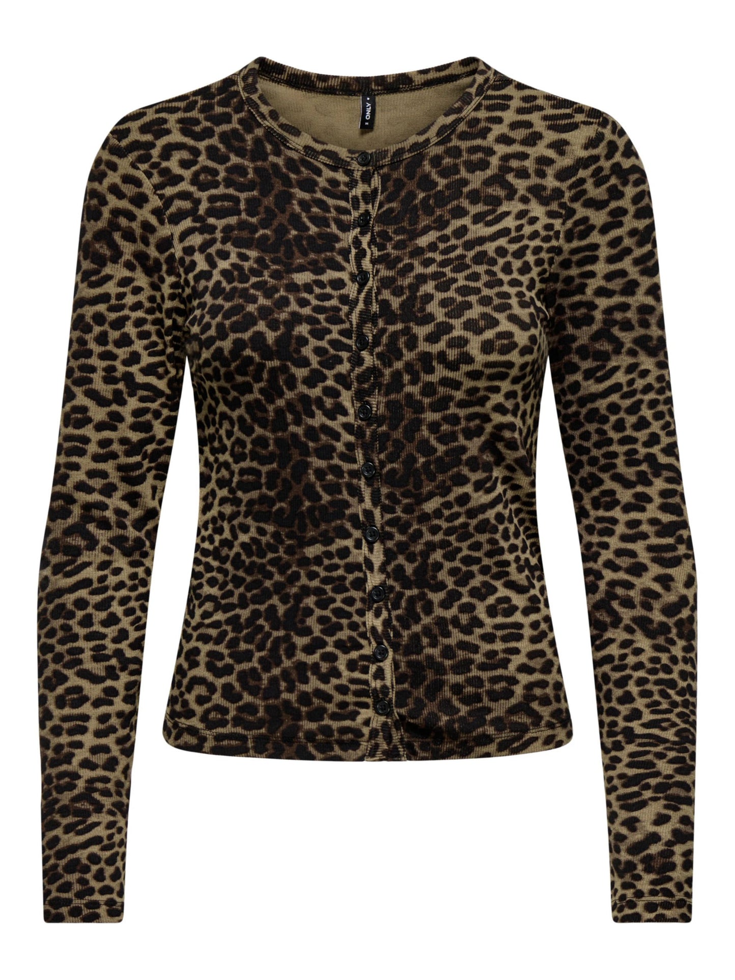 ONLY Leopard Print Long Sleeve Button Through Top
