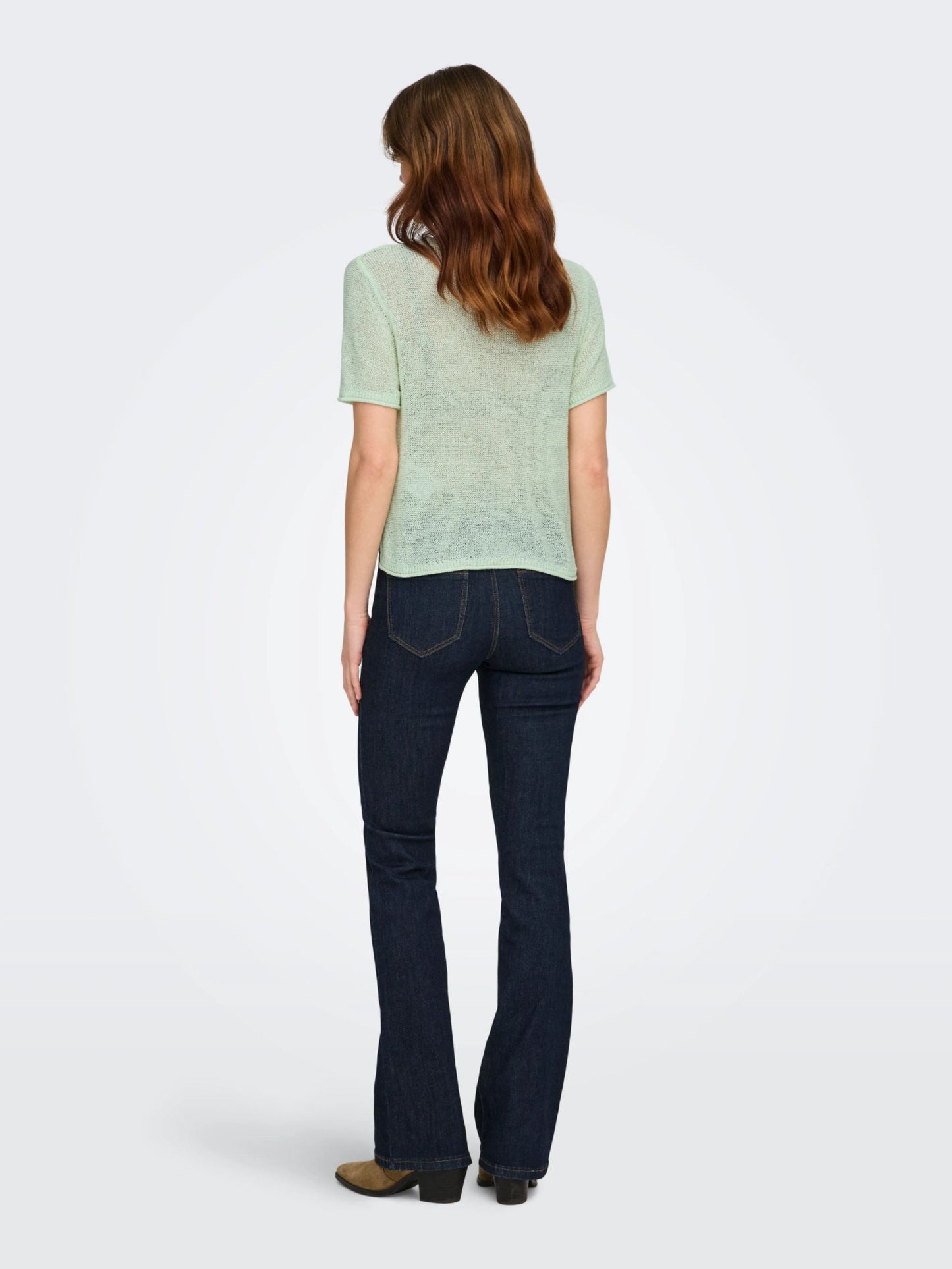 ONLY Light Flat Knit Top in Green