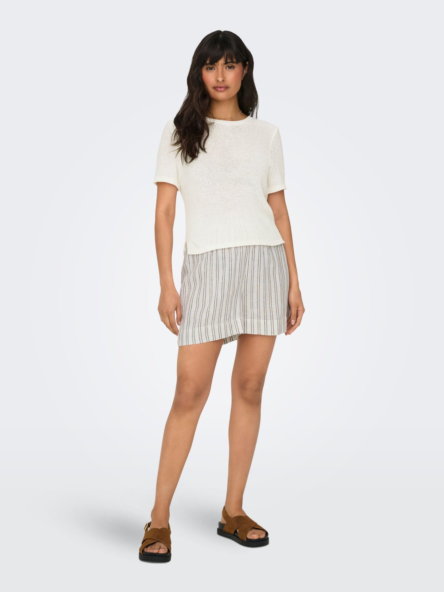 ONLY Light Flat Knit Top in White