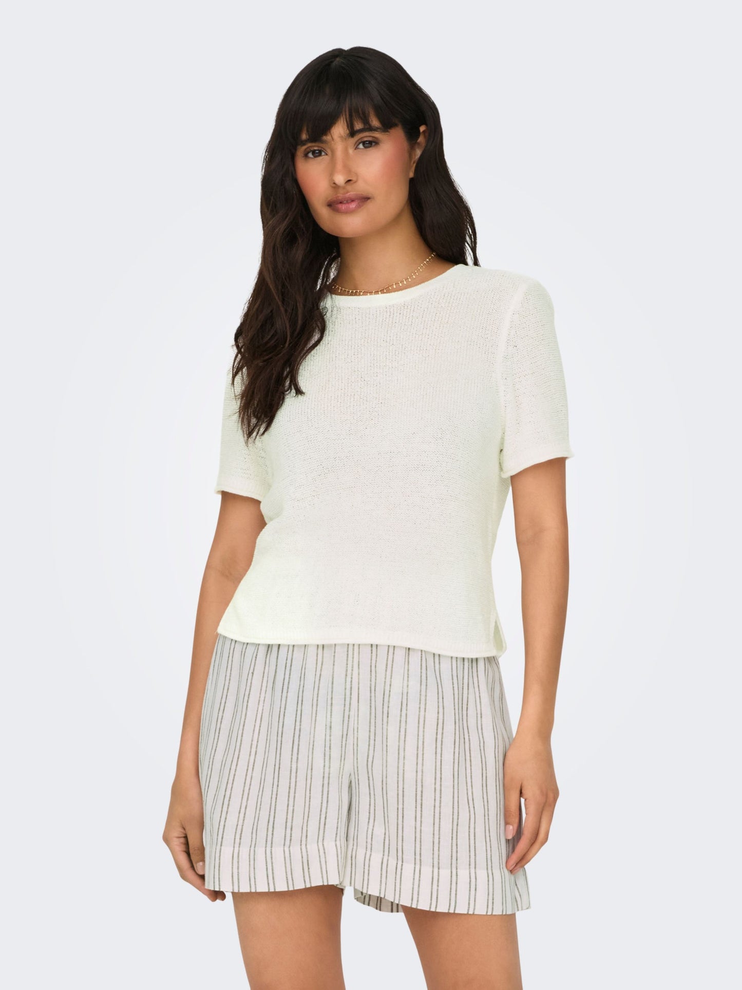 ONLY Light Flat Knit Top in White