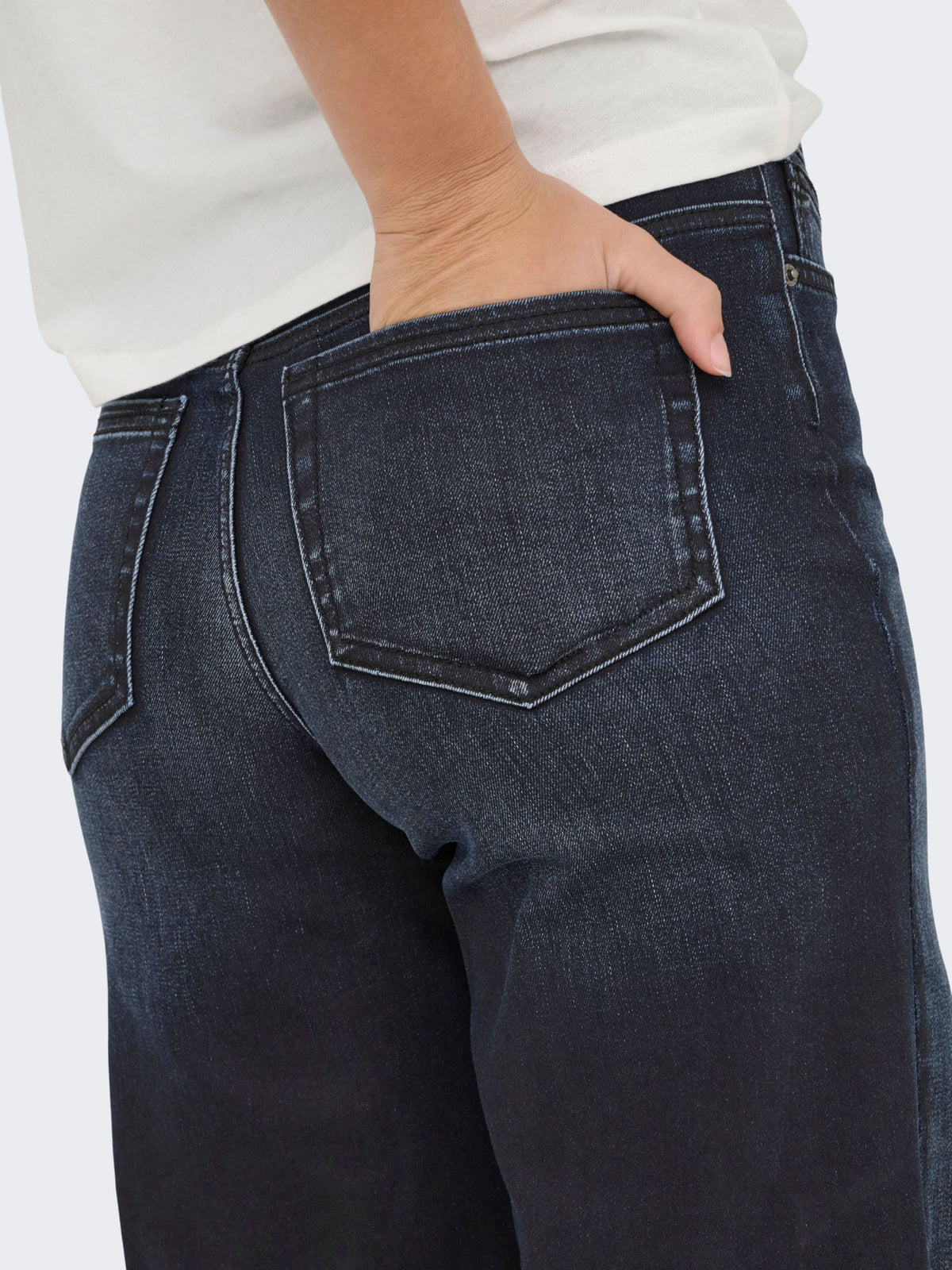 ONLY Madison Dark Blue Denim Wide Leg Jeans (Coated)